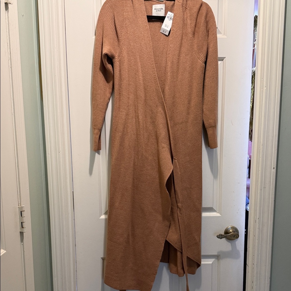 Abercrombie & Fitch NWT Brown Sweater Dress with Tie - Picture 1 of 3